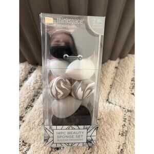 Thinkspace Beauty - 14 PC Beauty Sponge Set in Clear Organizer with 2 XL Sponges